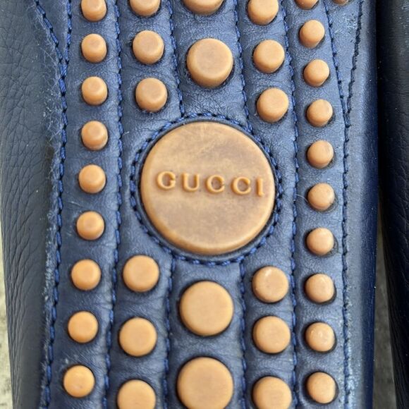 Gucci, navy driving shoes main image 8